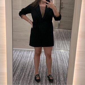 Mini Black Tied Dress W/ V-Cleavage